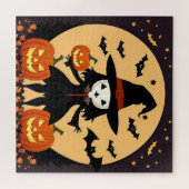 カボチャ付きハロウィーン魔女 ジグソーパズル (横)