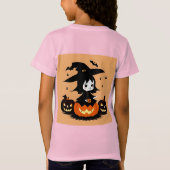 カボチャ付きハロウィーン魔女 Tシャツ (裏面)