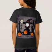 カボチャ付きハロウィーン魔女 Tシャツ (裏面)