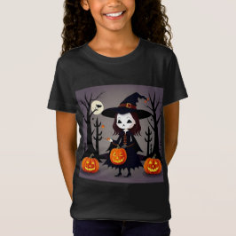 カボチャ付きハロウィーン魔女 Tシャツ