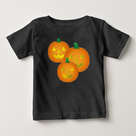 カボチャ付きハロウィーンTシャツ ベビーTシャツ (正面)