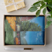 カボチャ付き大きな赤いバーモントの納屋 薄葉紙 (ギフト)