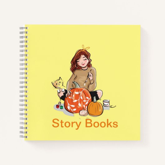 カボチャ付き居心地の良い秋の女性の装飾 – 完璧 ノートブック (正面)