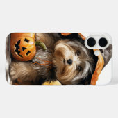 カボチャ付き愛らしいハロウィーンの子犬 Case-Mate iPhoneケース (裏面 (横))