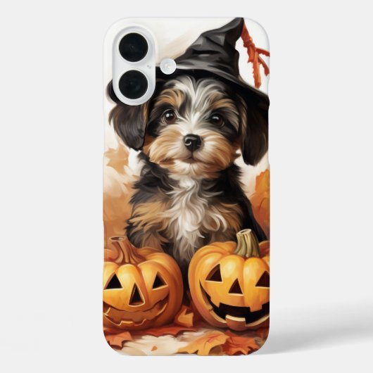 カボチャ付き愛らしいハロウィーンの子犬 Case-Mate iPhoneケース (裏面)