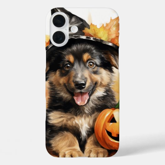 カボチャ付き愛らしいハロウィーンの子犬 Case-Mate iPhoneケース (裏面)