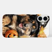 カボチャ付き愛らしいハロウィーンの子犬 Case-Mate iPhoneケース (裏面 (横))