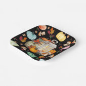 カボチャ付き秋のランタン ペーパープレート (傾斜あり)