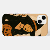 カボチャ付き秋の魔女 | ヴィンテージハロウィーン Case-Mate iPhoneケース (裏面 (横))
