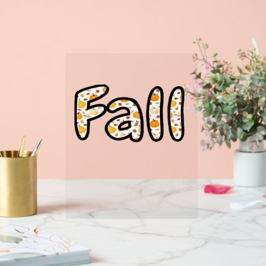 カボチャ付き秋背景秋の季節のprintab アクリルサイン (ウェディング)