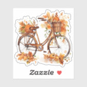 カボチャ付き自転車カラフルと離れステック シール (シート)