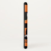 カボチャ付き黒ストライプ色とオレンジ色 Case-Mate iPhoneケース (裏面/右)