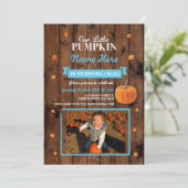 カボチャ任意の年齢秋誕生日パーティフォト招待状 招待状 (スタンド正面)