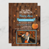 カボチャ任意の年齢秋誕生日パーティフォト招待状 招待状 (正面/裏面)