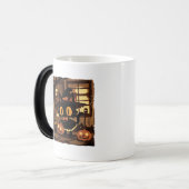 カボチャ入りの可愛い黒猫の魔女 モーフィングマグカップ (正面左)