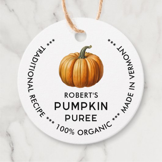 カボチャ入りカボチャ製ピューレヴィンテージラベル フェイバータグ (正面)