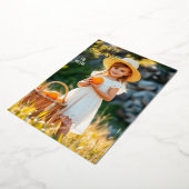 カボチャ入り女の子ハッピーハローウィン 箔招待状 (回転した状態)