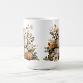 カボチャ入り秋のフクロウのハロウィンアート コーヒーマグカップ (中央)