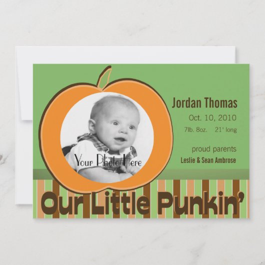 カボチャ写真のお知らせ 案内状 (正面)