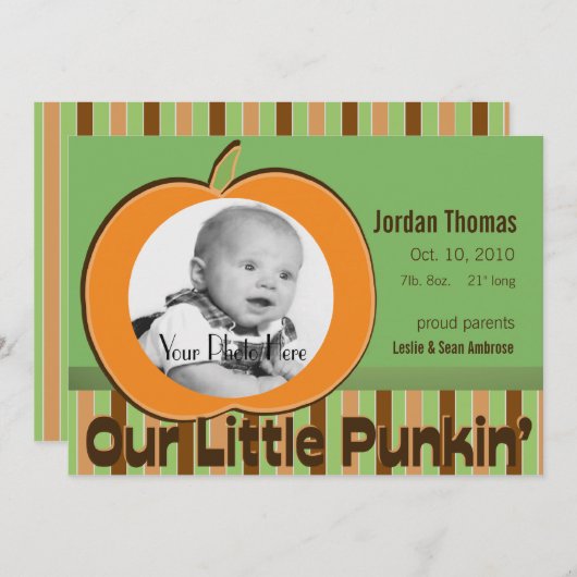 カボチャ写真のお知らせ 案内状 (正面/裏面)