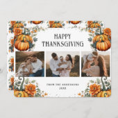カボチャ写真ハッピー感謝祭カード シーズンカード (正面/裏面)