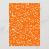 カボチャ切り取りハロウィーンの白いオレンジ色の写真 カード (裏面)