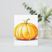 カボチャ勉強A水彩画&ペン シーズンカード (スタンド正面)