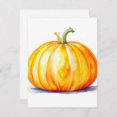 カボチャ勉強A水彩画&ペン シーズンカード (正面/裏面)