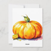 カボチャ勉強B in Water colors & Pen シーズンカード (裏面)