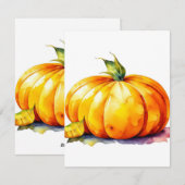 カボチャ勉強B in Water colors & Pen シーズンカード (正面/裏面)