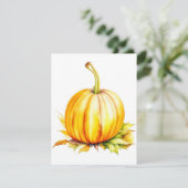 カボチャ勉強Cの水彩画&ペン シーズンカード (スタンド正面)