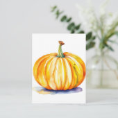 カボチャ勉強Eの水彩画&ペン シーズンカード (スタンド正面)