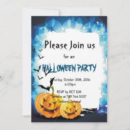 カボチャ及びこうもりハローウィンパーティ 招待状
