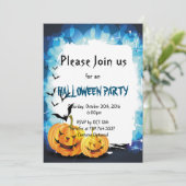 カボチャ及びこうもりハローウィンパーティ 招待状 (スタンド正面)