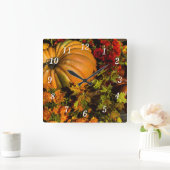 カボチャ及びマーム配置壁時計 スクエア壁時計 (ホーム)