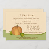 カボチャ収穫ベビーシャワー 招待状 (正面/裏面)