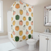 カボチャ収穫ヴィンテージ継ぎ目無し模様 シャワーカーテン (インサイチュ)
