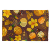 カボチャ収穫秋の水のカラーパターン 枕カバー (裏面)