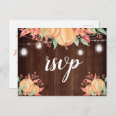 カボチャ収穫秋ライトウェディングRSVP ポストカード (正面/裏面)