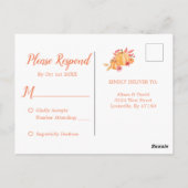 カボチャ収穫秋ライトウェディングRSVP ポストカード (裏面)