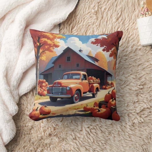 カボチャ収穫 クッション (ブランケット)