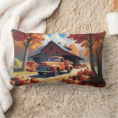 カボチャ収穫 ランバークッション (ブランケット)