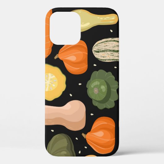 カボチャ品種、秋のシームレスなイラストレーション。 Case-Mate iPhoneケース (裏面)