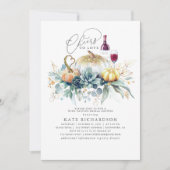 カボチャ多糖秋ワインテイスティングブライダルシャワー 招待状 (正面)