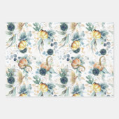 カボチャ多糖金ゴールドグリーナリーユーカリ秋 ラッピングペーパーシート (正面3)