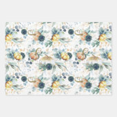 カボチャ多糖金ゴールドグリーナリーユーカリ秋 ラッピングペーパーシート (正面2)