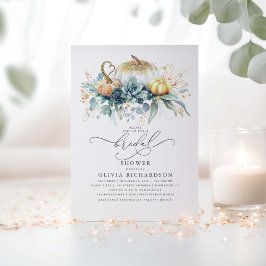 カボチャ多肉植物グリーンリー秋ブライダルシャワー 招待状