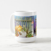 カボチャ失ったパッチの白い靴はコラージュ コーヒーマグカップ (正面左)