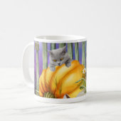 カボチャ失ったパッチの白い靴 コーヒーマグカップ (正面左)