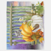 カボチャ失ったパッチコラージュの白い靴 フリースブランケット (正面)